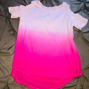 Justice pink ombré cold shoulder tunic